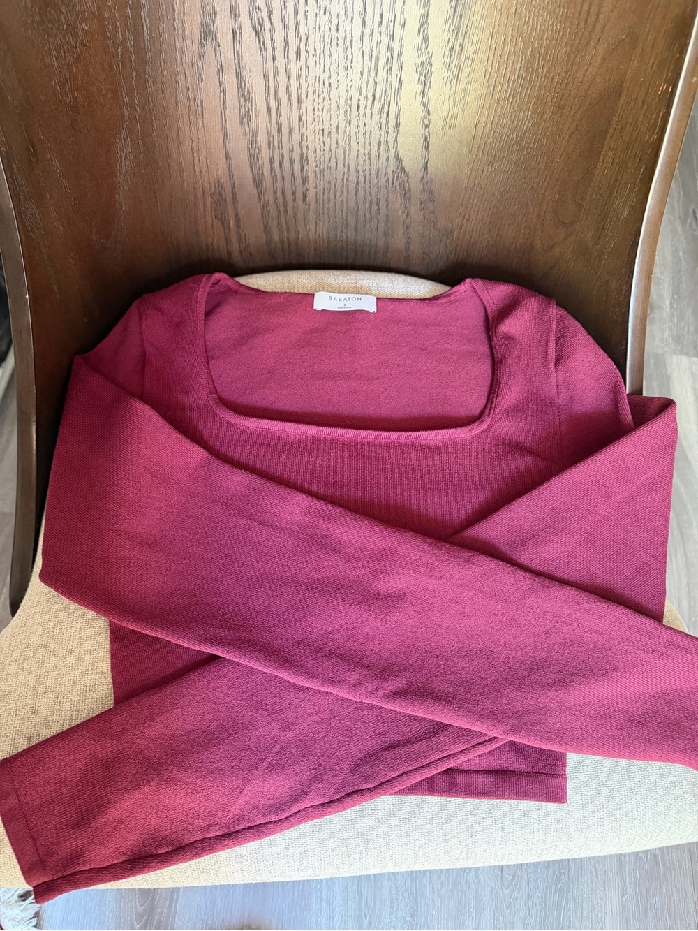 Babaton aritzia Raspberry Square Neck Knit Top
